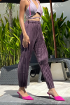 Purple Yurrie Pleats Pants